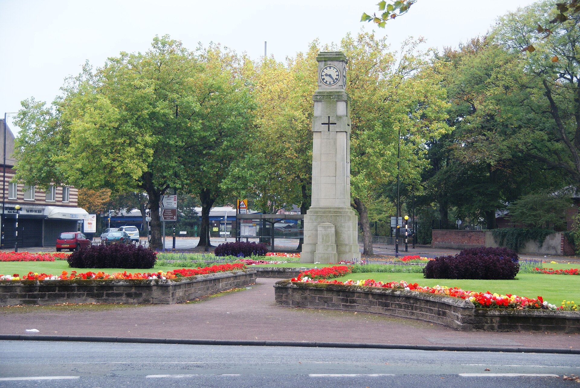 War memorial and gardens in Davyhulme Circle